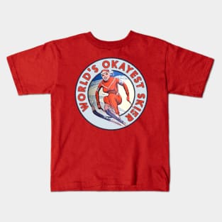 World's Okayest Skier Vintage Kids T-Shirt